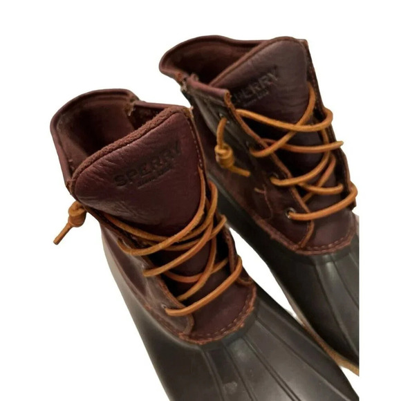 Sperry Saltwater Duck Boot Tan/Dark Brown Size 10 Water Resistance Women’s - Picture 3 of 10